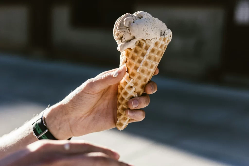 Vanilla flavored Ice Cream cone