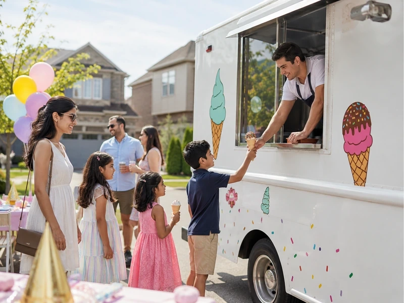 ice cream truck birthday party in Mississauga
